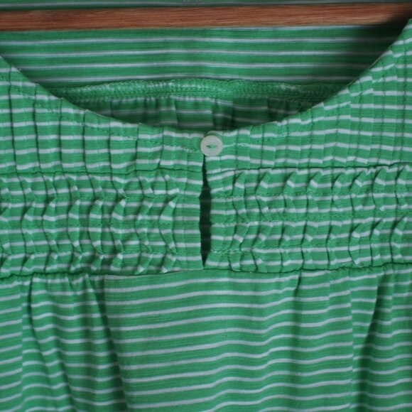 Lands' End | Smocked Cap Sleeve Striped Top - Picture 3 of 5
